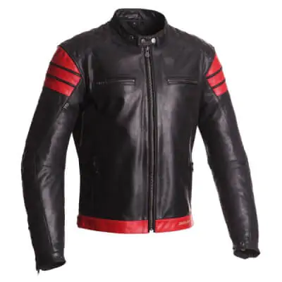 Segura Looping Leather Jacket Black Red