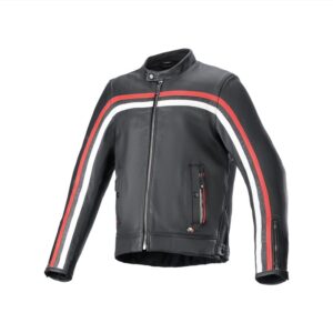 Alpinestars Dyno Leather Jacket Black Ruby Red Ecru1316