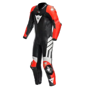 Dainese Mugello 3 D-Air 1pc Suit Black Fluo-Red White W12