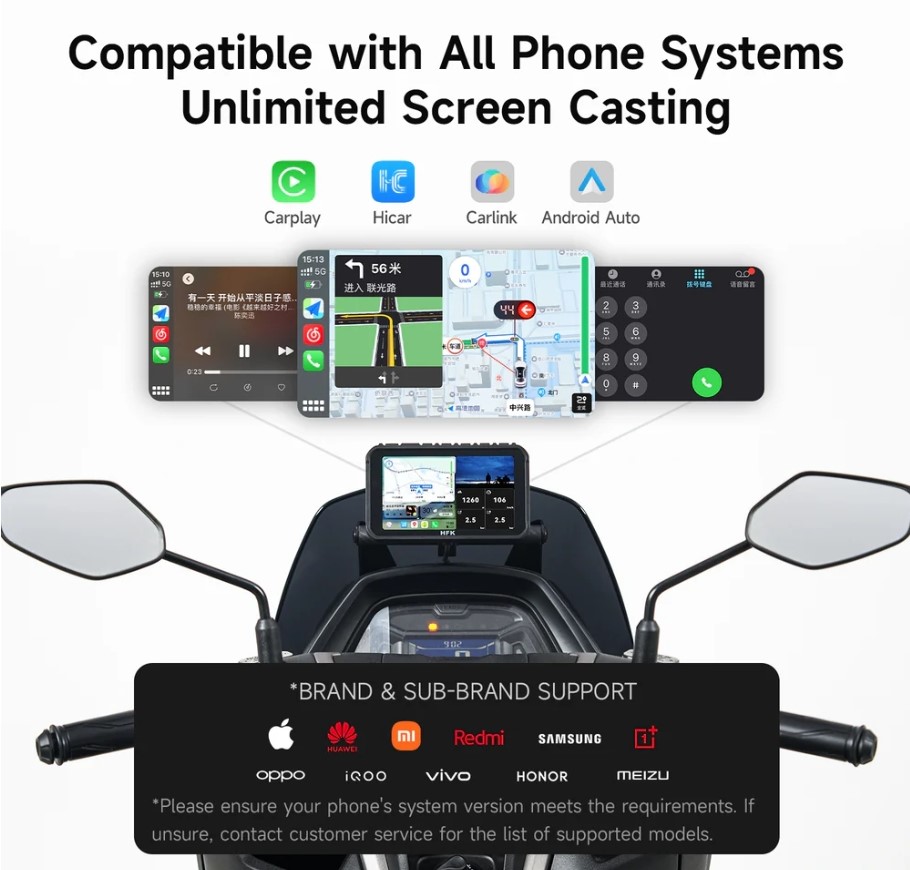 HFK HC50-RM Smart Motorcycle Bikeplay with Quick-Release mount HFK HC50-RM Smart Motorcycle Bikeplay with Quick-Release mount