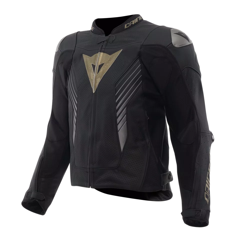 Dainese Super Speed 5 Perforated Leather Jacket Black Black Gold 31I Dainese Super Speed 5 Perforated Leather Jacket Black Black Gold 31I